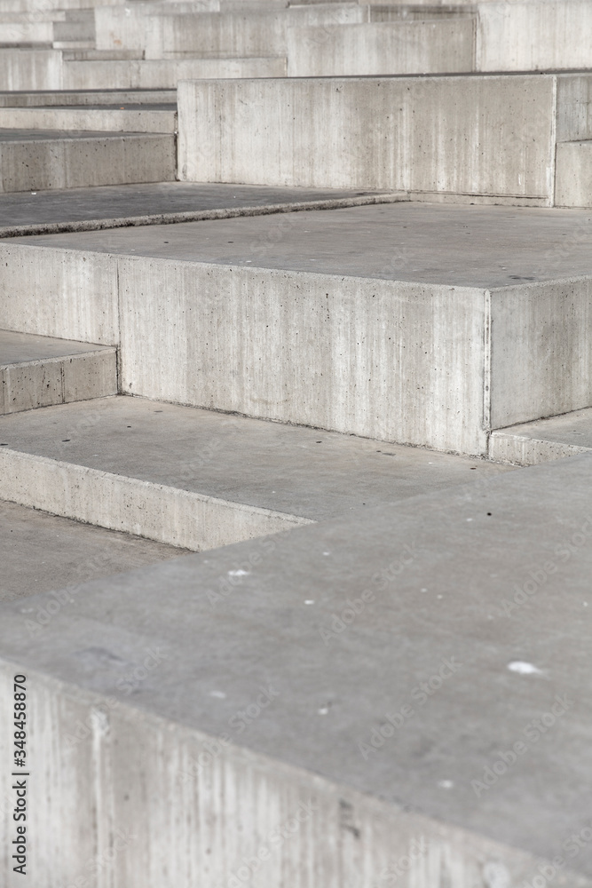 Perspective view at irregular concrete blocks