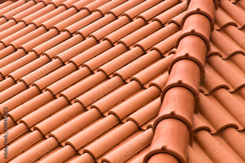 Closeup of roof tiles