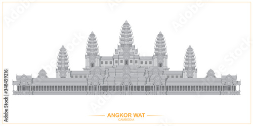 Angkor Wat is one of the world's heritage sites located in Cambodia,it is the largest Hindu temple in the world.