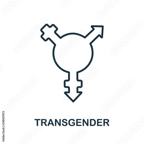 Transgender icon from lgbt collection. Simple line Transgender icon for templates, web design and infographics
