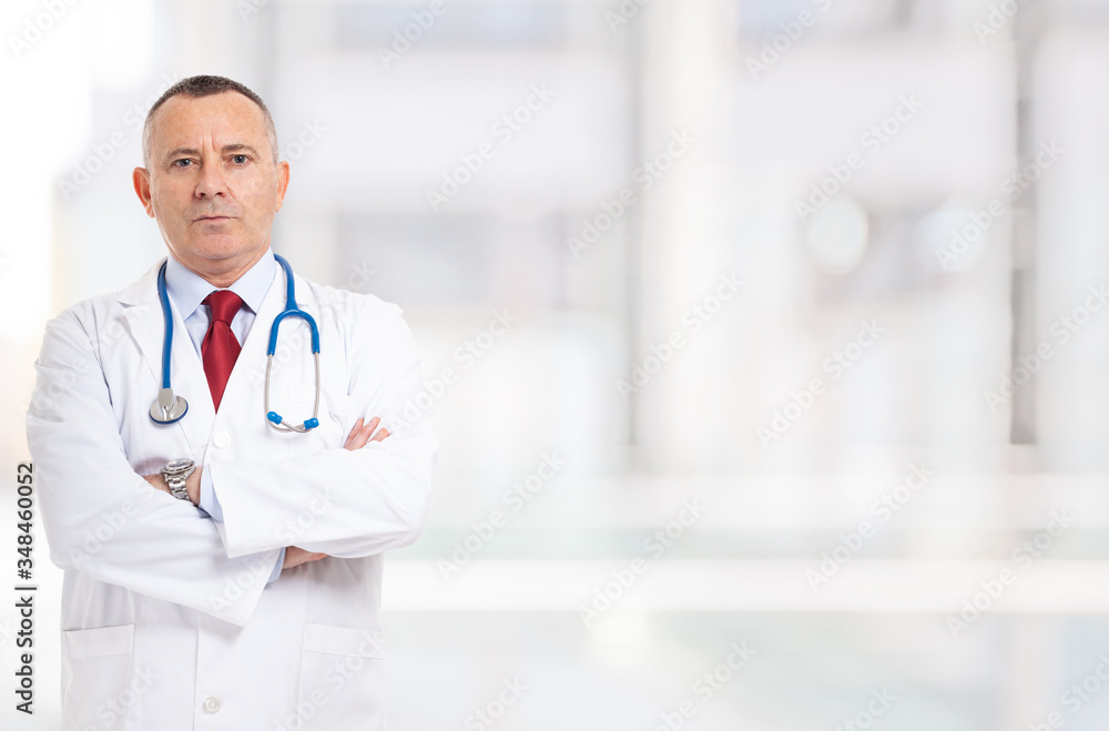 Doctor in front of a bright background Doctor in front of a bright background