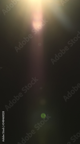 Abstract Natural Sun flare on the black