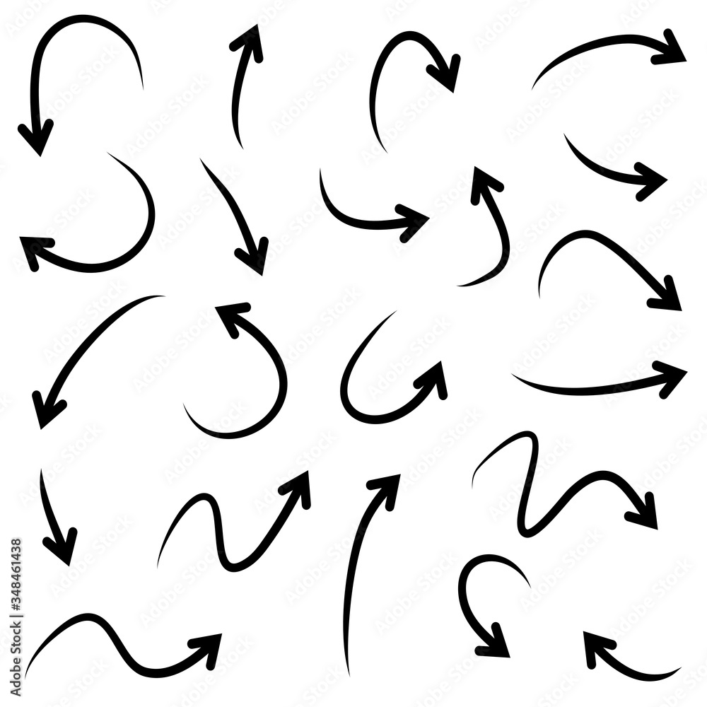 set of hand drawn arrows .Vector doodle design elements. Illustration on white background.for business infographic, banner, web and concept design. set of hand drawn arrows .Vector doodle design elements. Illustration on white background.for business infographic, banner, web and concept design.