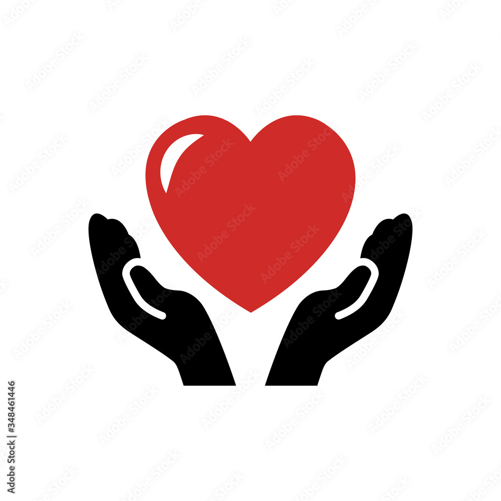 heart and hand icon vector design template heart and hand icon vector design template