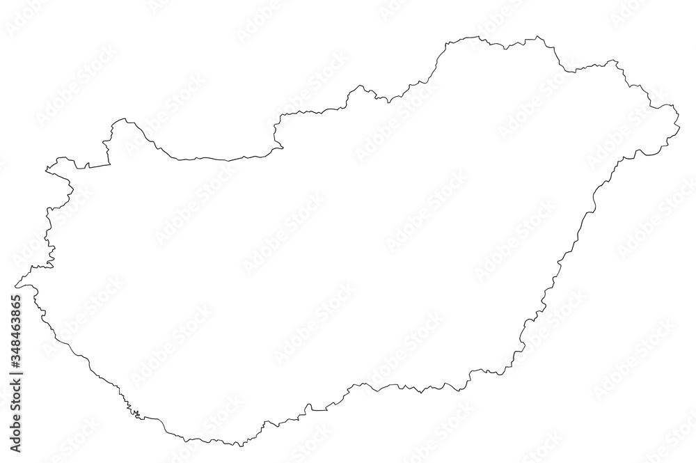 map of Hungary with white background