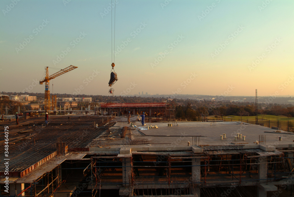 construction site with crane