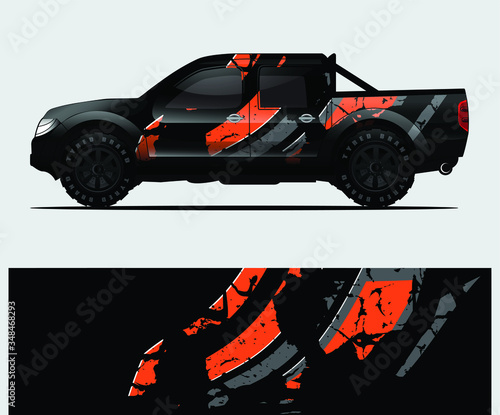 truck decal graphic wrap vector, abstract background