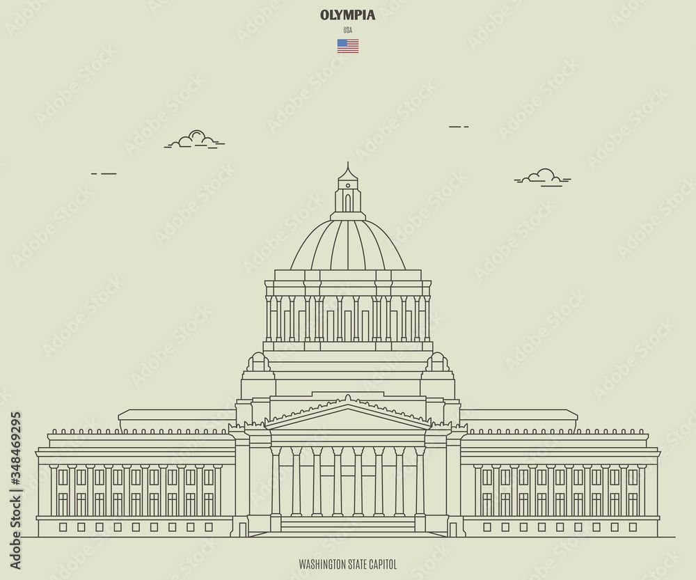 Washington State Capitoll in Olympia, USA. Landmark icon