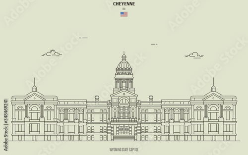 Wyoming State Capitol in Cheyenne, USA. Landmark icon