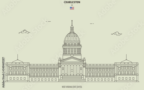 Wallpaper Mural West Virginia State Capitol in Charleston, USA. Landmark icon Torontodigital.ca
