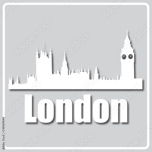 gray icon with light sights of London
