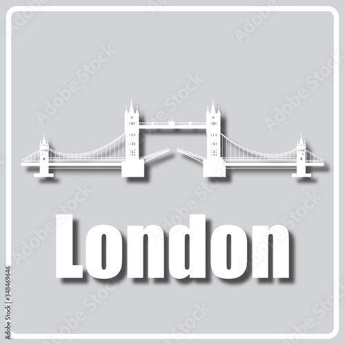 gray icon with light sights of London