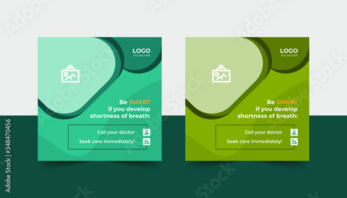 Coronavirus or convid-19 social media banner template