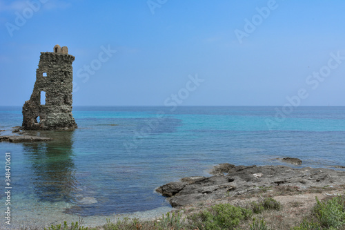 Torre genovese di Santa Maria nel Cap Corse, Corsica. Francia photo