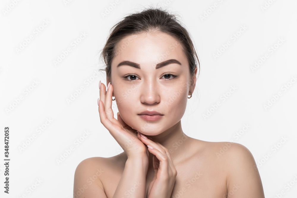 Asian beauty woman healthy skin female portrait isolated on white background Asian beauty woman healthy skin female portrait isolated on white background