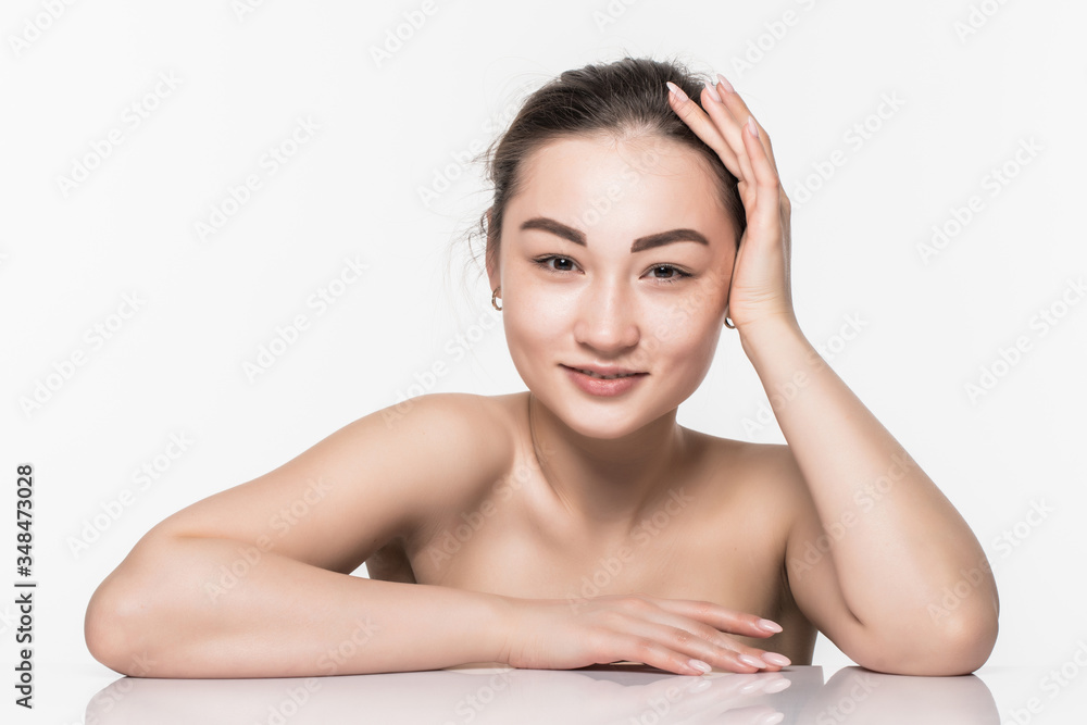 Asian beauty woman skin care isolated on white background Asian beauty woman skin care isolated on white background