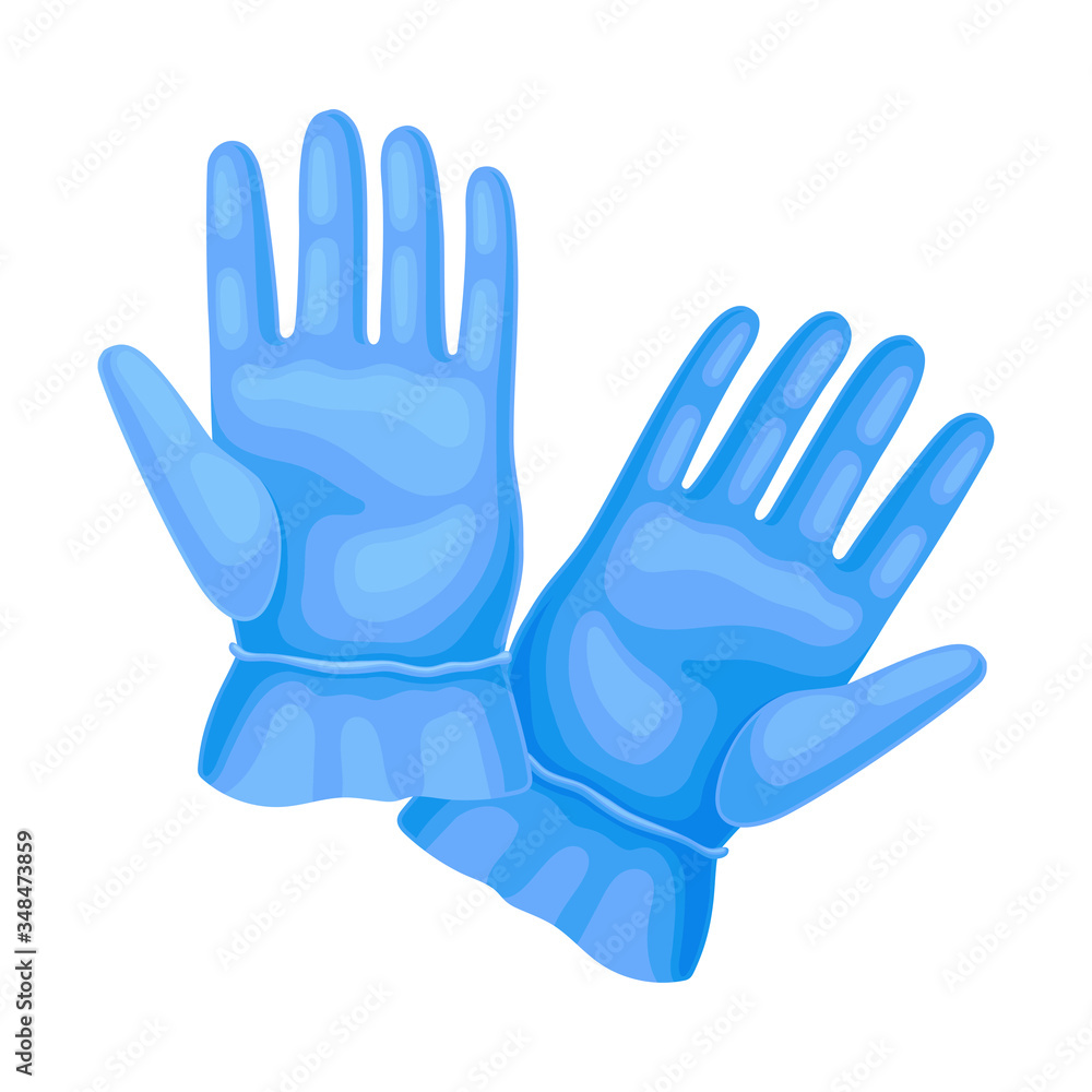 Blue Rubber Garden Gloves as Protection Against Soil Vector Illustration Blue Rubber Garden Gloves as Protection Against Soil Vector Illustration