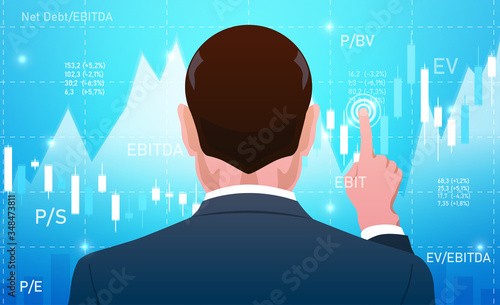Businessman, investor, analyst or broker Trading Stocks