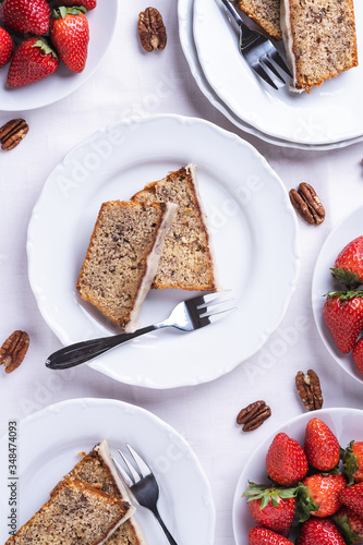 Piece of cake with fresh fruit
