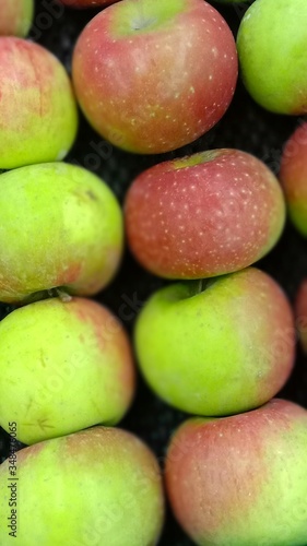 Malang apples look fresh with bokeh photo mode
