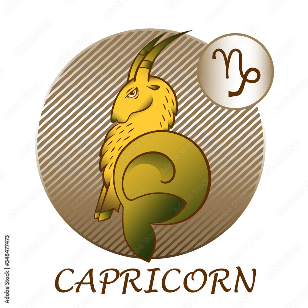 Capricorn sign of the zodiac. cartoon style. Icon for astrological horoscope. Capricorn sign of the zodiac. cartoon style. Icon for astrological horoscope.