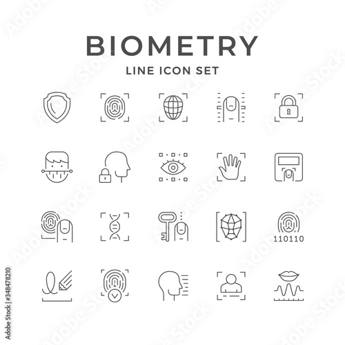 Set line icons of biometry