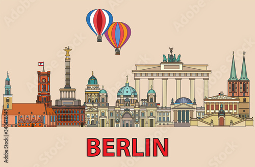 Berlin colorful line art 2