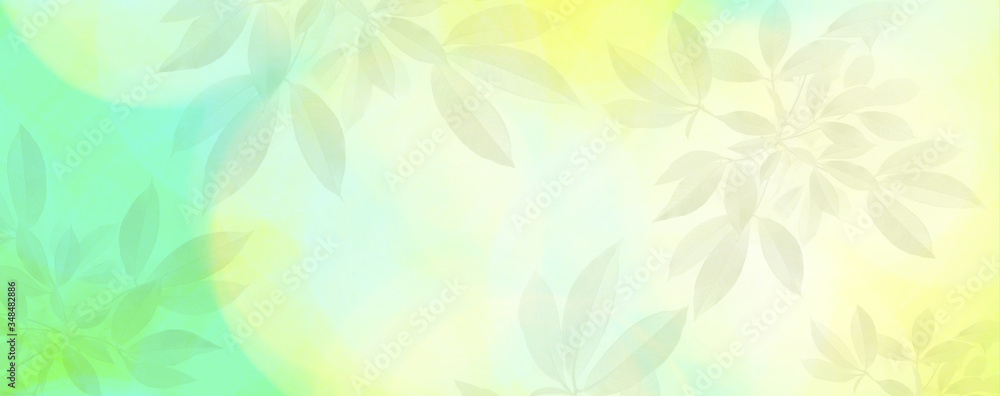 Spring background - abstract banner - green blurred bokeh lights -