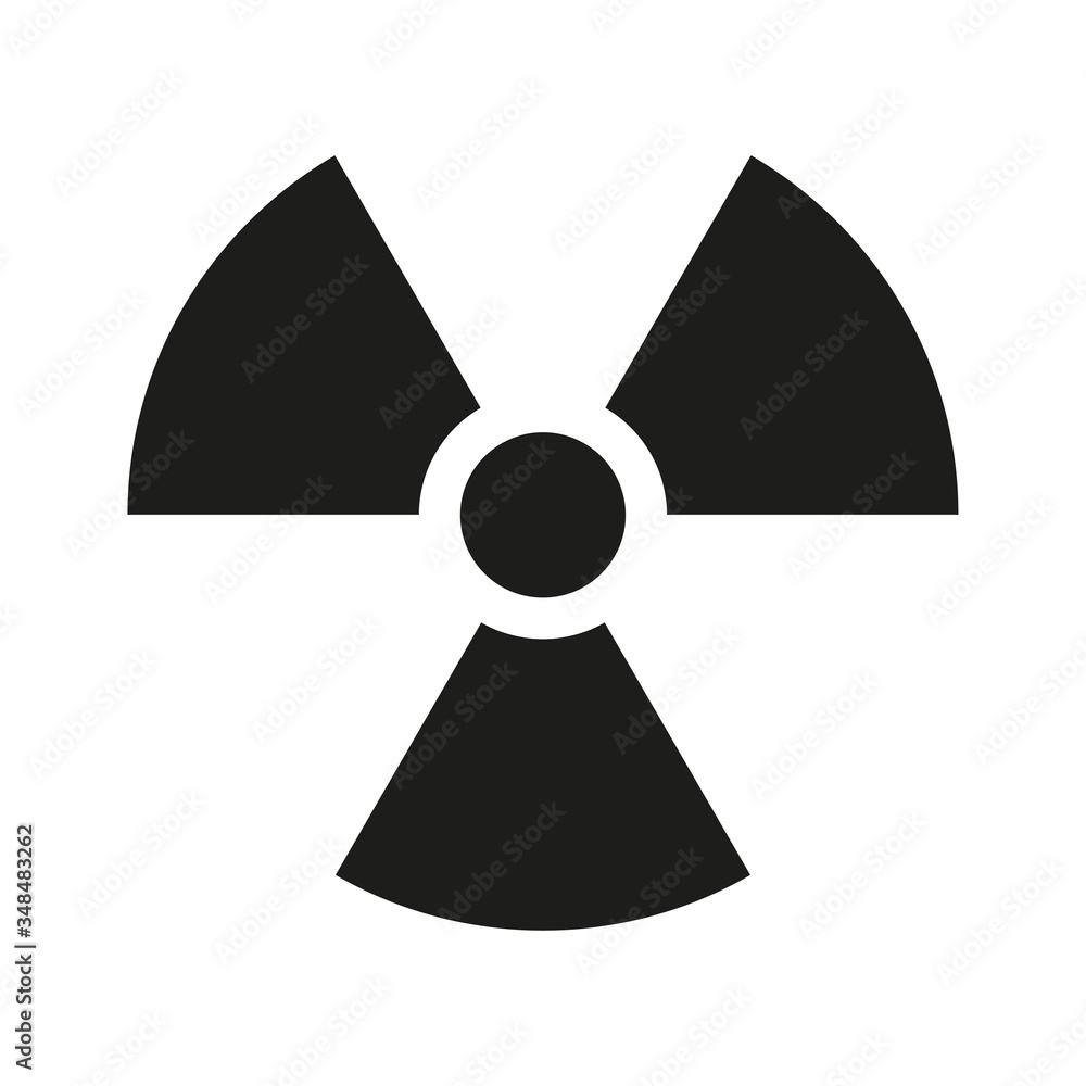 Radiation symbol. Vector illustration. Radiation sign isolated on white background Radiation symbol. Vector illustration. Radiation sign isolated on white background