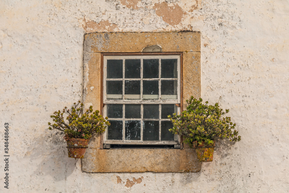 Old window background in the rustic building