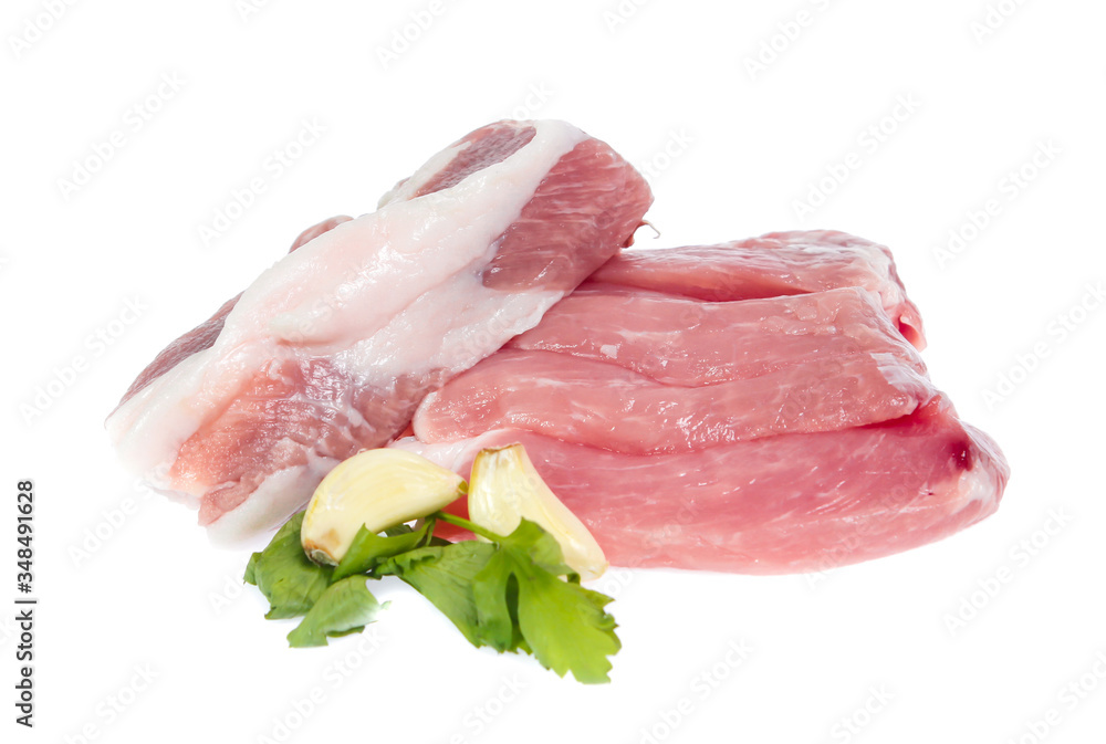 isolated raw meat