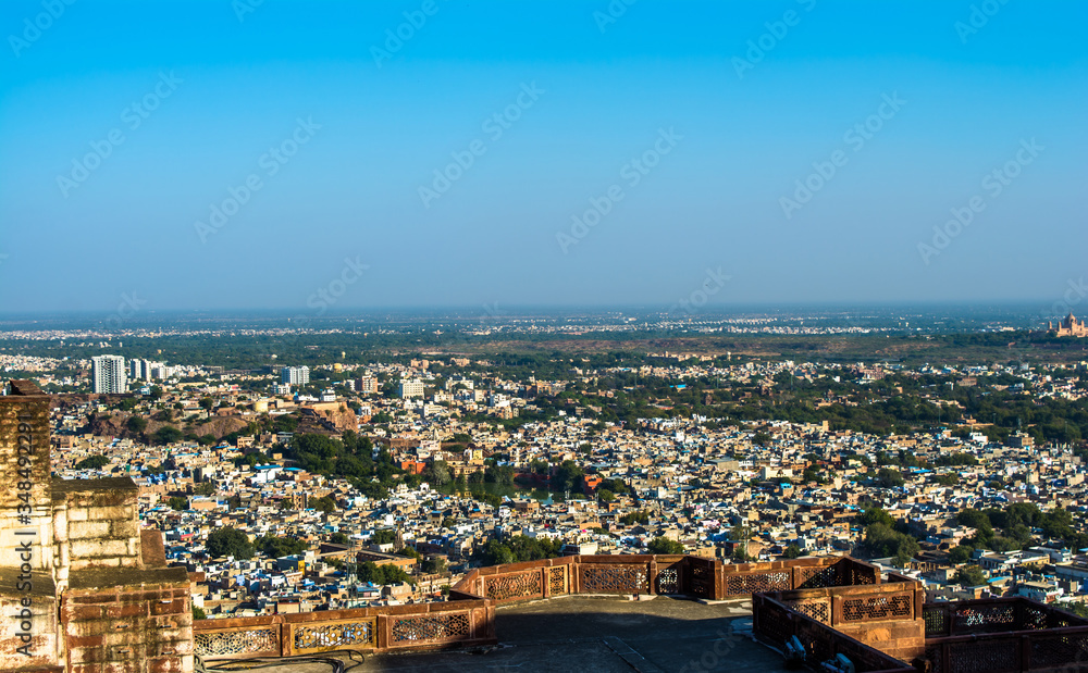 Jodhpur city  aerial view from top of Mehrangarh or Mehran Fort
