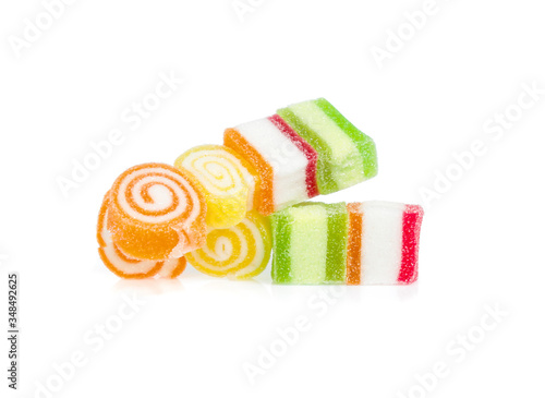 Colorful candy isolated on the white background