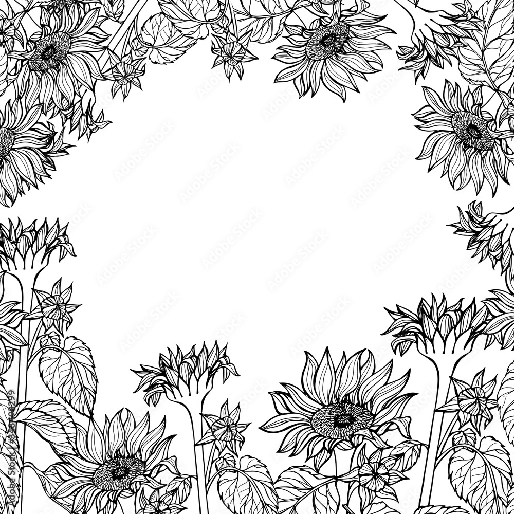 pattern card with sunflowers pattern card with sunflowers