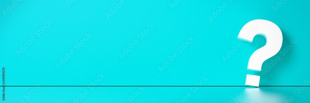 question mark in front of a red color wall background. Business support concept - 3D Rendering. question mark in front of a red color wall background. Business support concept - 3D Rendering.