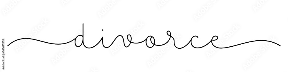 DIVORCE black vector monoline calligraphy banner with swashes DIVORCE black vector monoline calligraphy banner with swashes