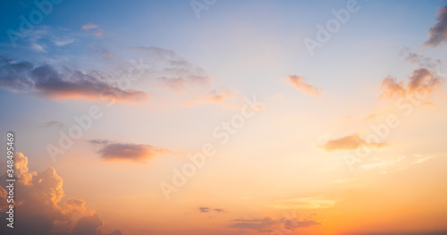 Sunset sky for background or sunrise sky and cloud at morning. 