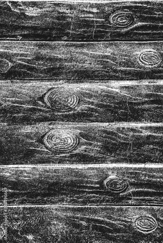 Distress grunge vector texture of wicker rope. Black and white background.