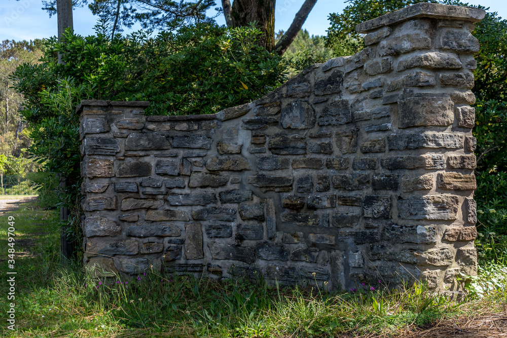 stone wall in the park