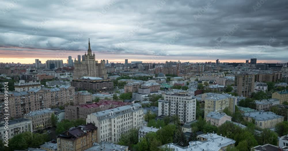 beautiful sunset over Moscow during self-isolation beautiful sunset over Moscow during self-isolation
