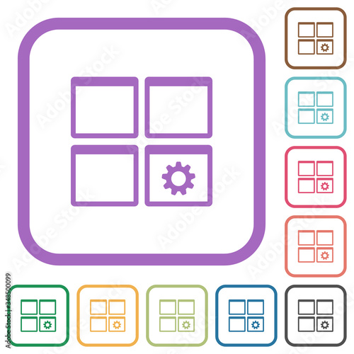 Dashboard settings simple icons