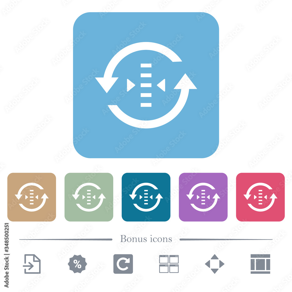 Adjust refresh rate flat icons on color rounded square backgrounds Adjust refresh rate flat icons on color rounded square backgrounds