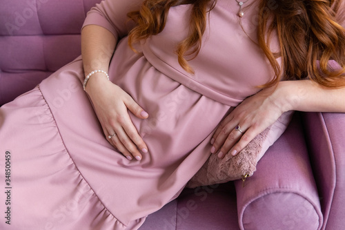 Wallpaper Mural pregnant woman in a pink dress Torontodigital.ca