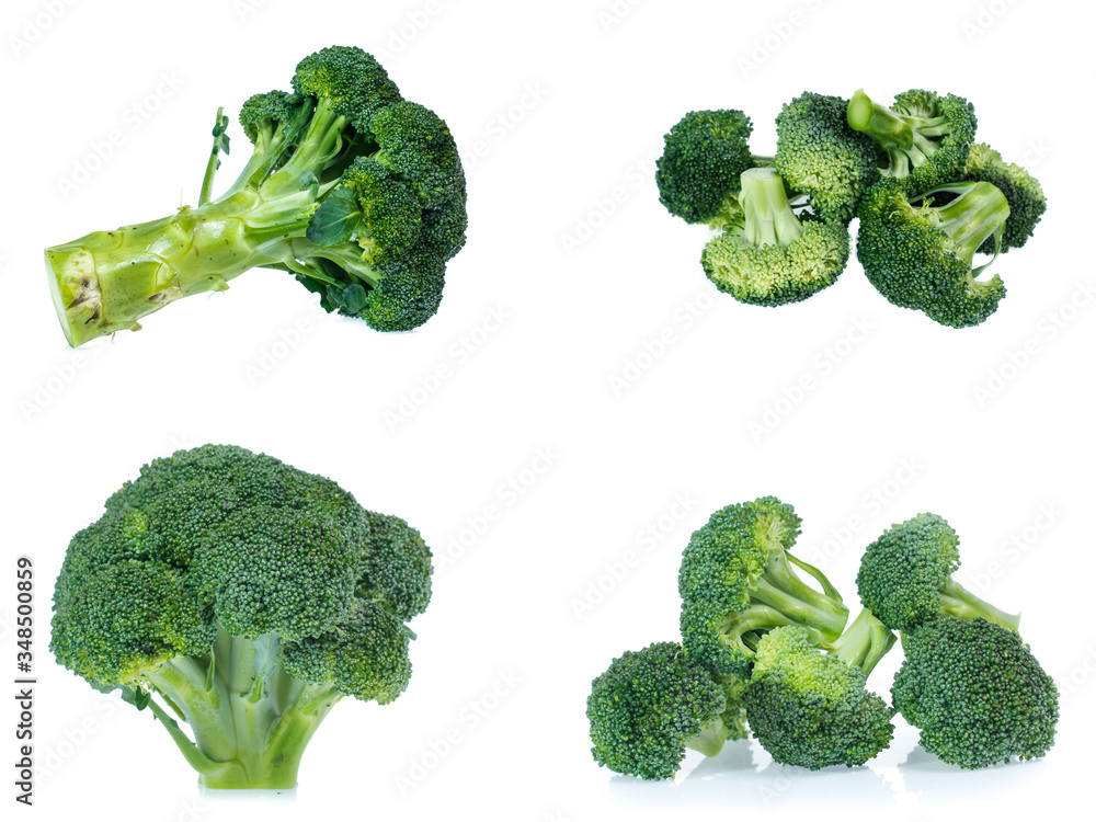 set of brocoli isolated on white set of brocoli isolated on white