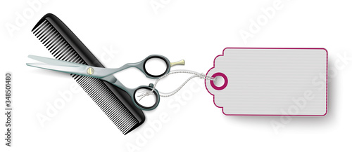 Scissors Comb Price Sticker Header