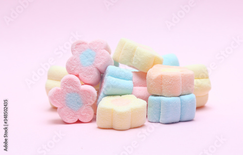 Marshmallows isolated on white background