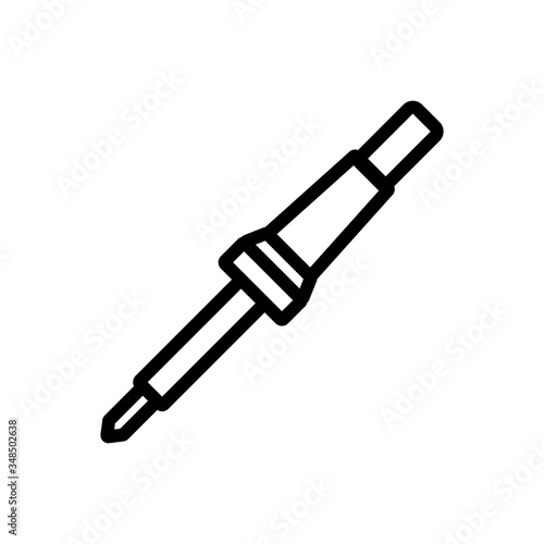 manual welding soldering iron icon vector. manual welding soldering iron sign. isolated contour symbol illustration