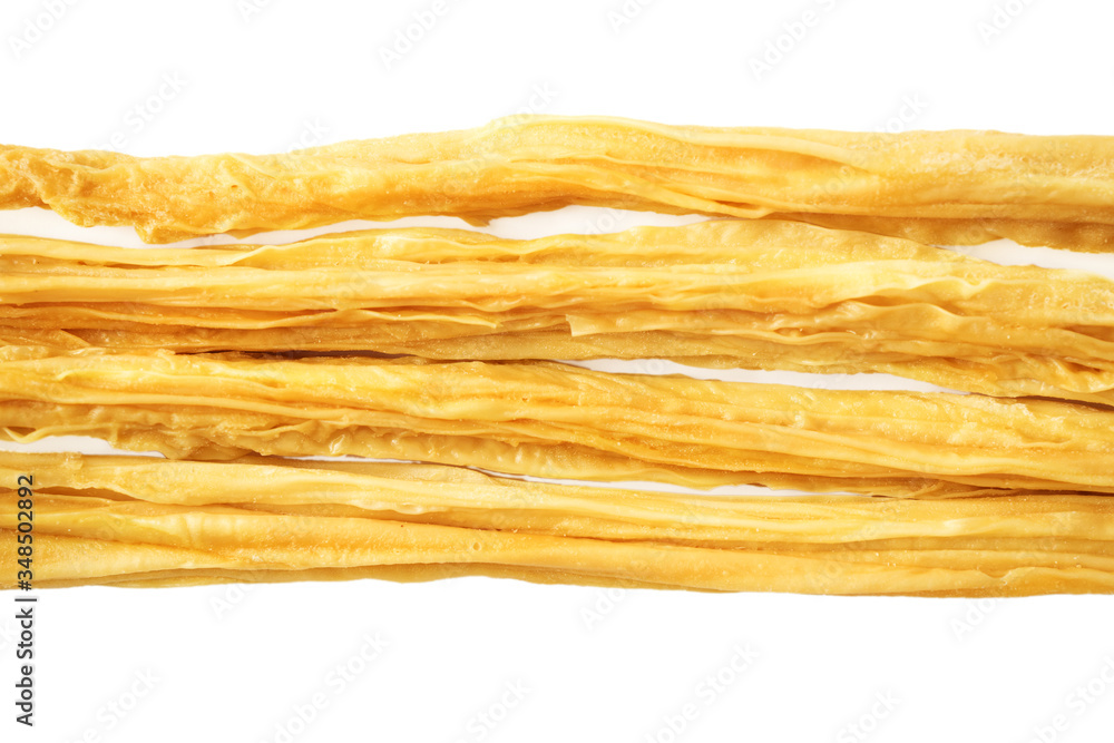 A pile of dried Korean asparagus isolated on a white background A pile of dried Korean asparagus isolated on a white background
