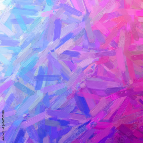 Illustration of abstract Purple Oil Paint With Big Brush Square background.