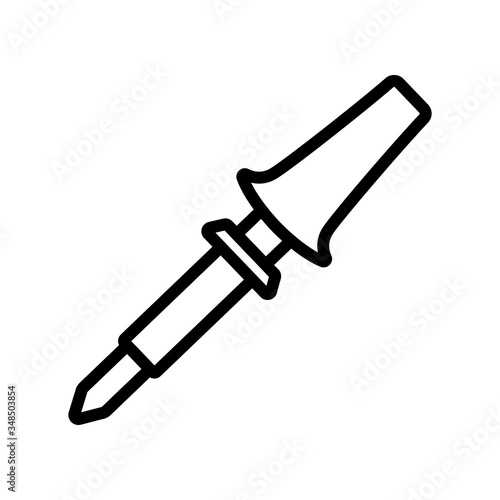 soldering iron with comfortable handle icon vector. soldering iron with comfortable handle sign. isolated contour symbol illustration